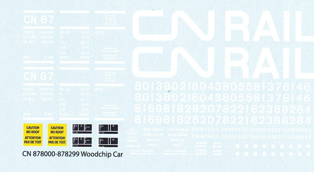 HDL-6 CN Woodchip Car Decals (878000-878299)