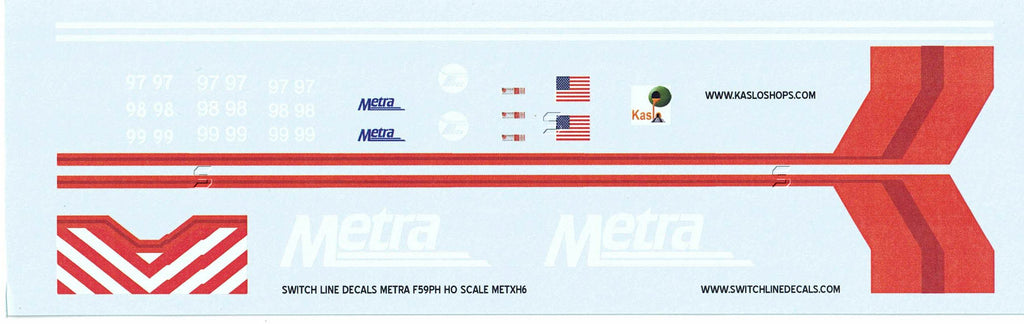 HDL-2 F59PH Metra Transit Decals